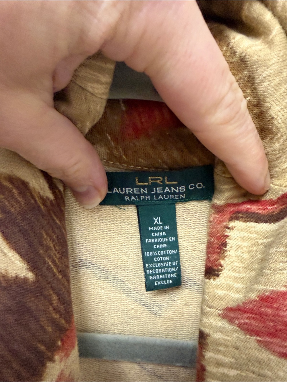Ralph Lauren 100% Cotton Southwestern-Pattern Shawl Collar Blazer - Picture 2 of 7